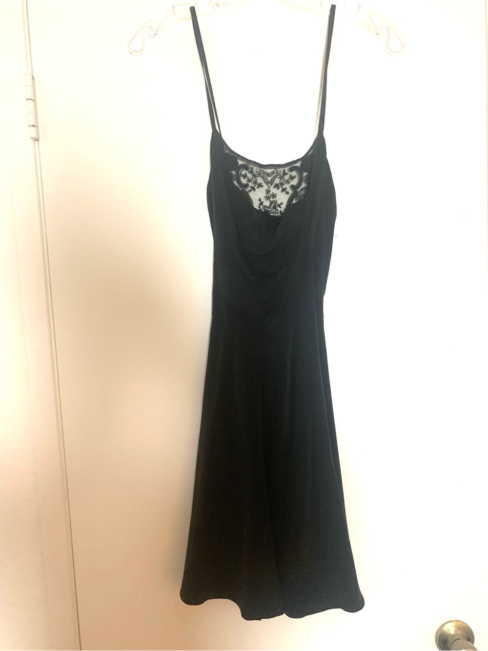 Carmella Black Silk Lace Mini Dress Backless